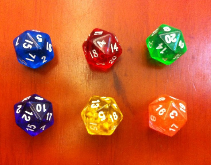 20-Sided Polyhedral D20 Dice, Tabletop Game Number Die, Life Counter & Status Indicator Dice