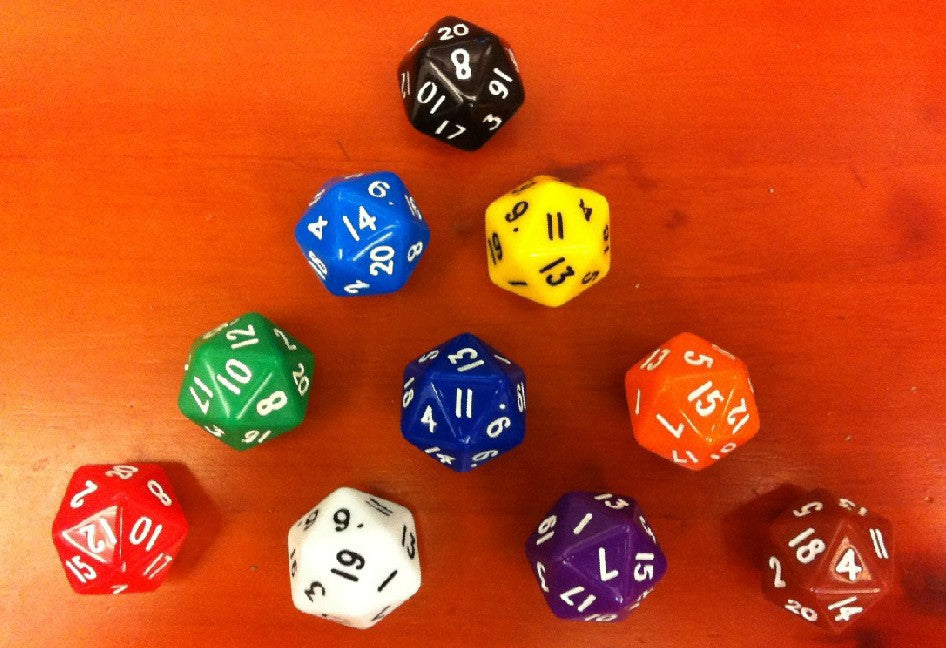 20-Sided Polyhedral D20 Dice, Tabletop Game Number Die, Life Counter & Status Indicator Dice